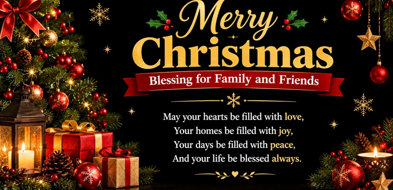 Merry Christmas Blessing for Family and Friends