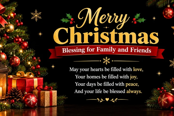 Merry Christmas Blessing for Family and Friends