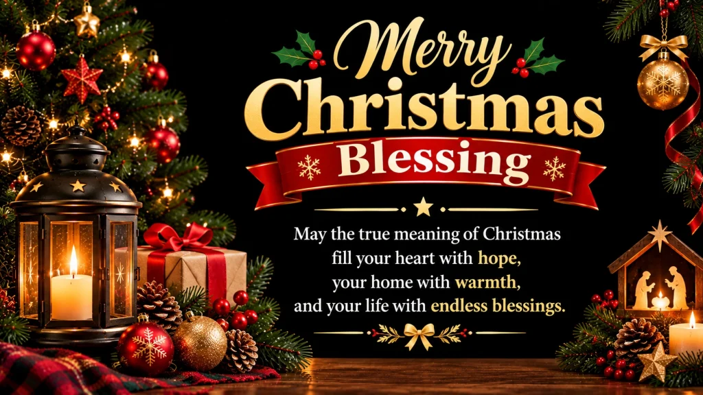 Merry Christmas Blessing for Family and Friends