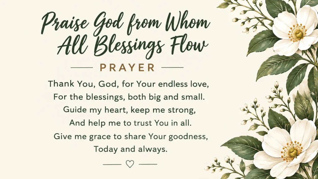 Praise God from Whom All Blessings Flow Prayer