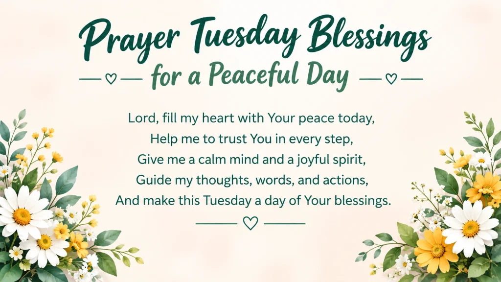 Prayer Tuesday Blessings for a Peaceful Day